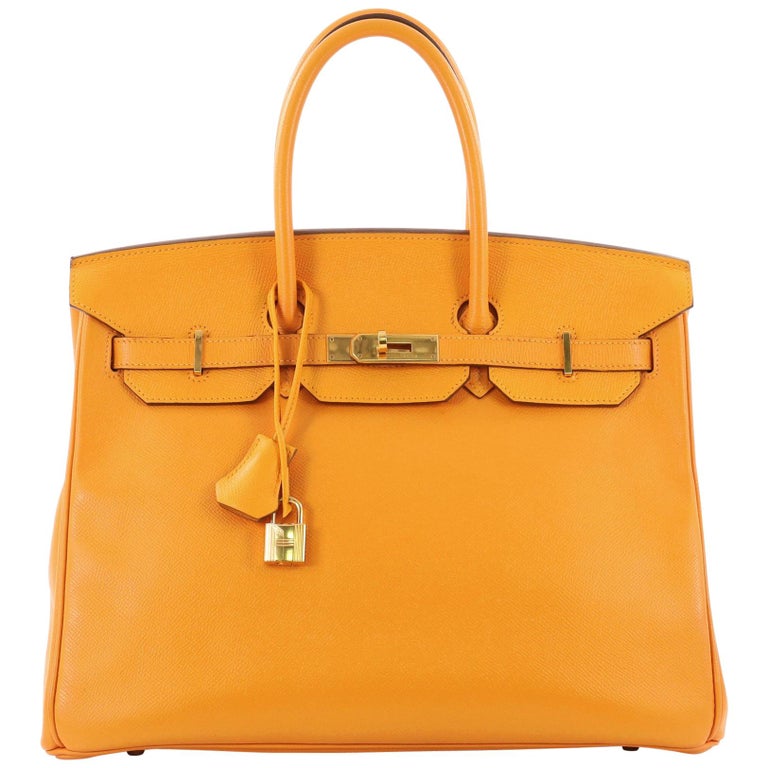 Hermes Birkin Handbag Yellow Epsom with Gold Hardware 35 at 1stDibs