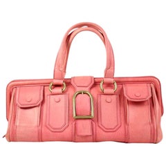 Céline Ella Long Doctor's Cesl27 Pink Leather Satchel