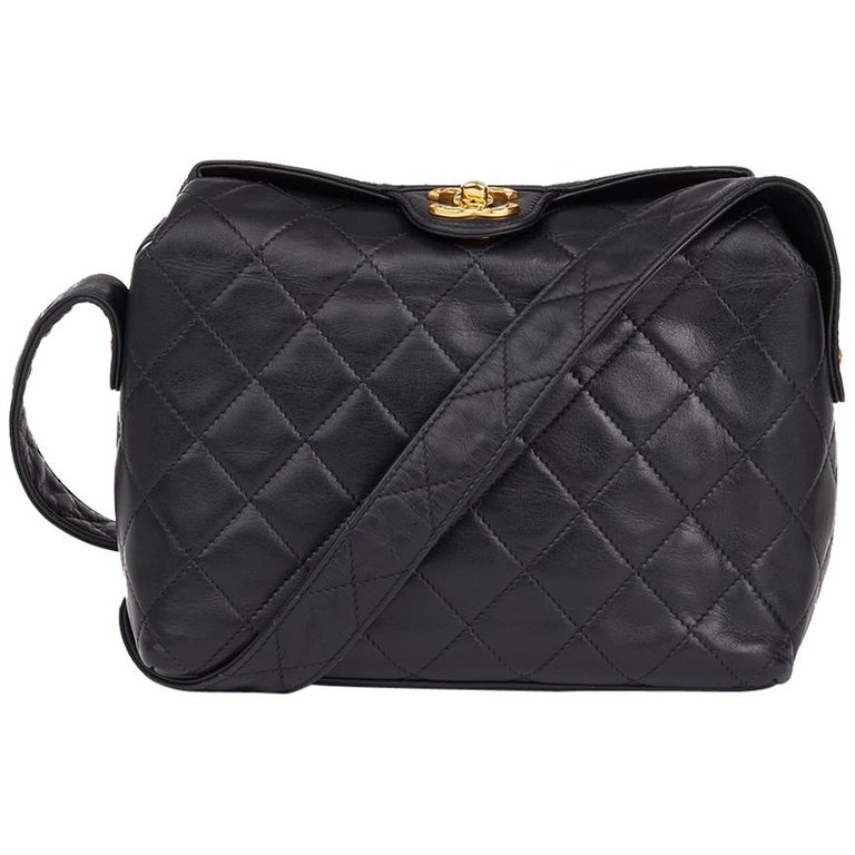 1992 Chanel Navy Quilted Lambskin Vintage Classic Single Flap Bag at ...