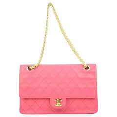 Chanel Fuschia Quilted Classic Flapcctl51 Pink Leather Shoulder Bag