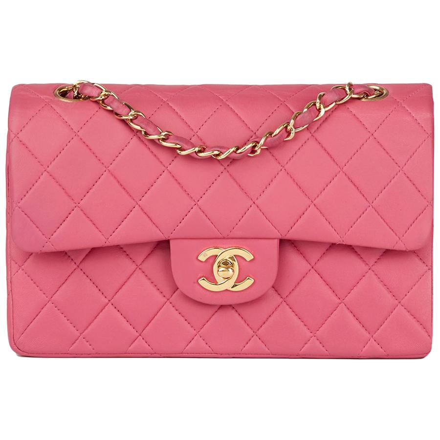 2003 Chanel Pink Quilted Lambskin Small Classic Double Flap Bag at 1stDibs