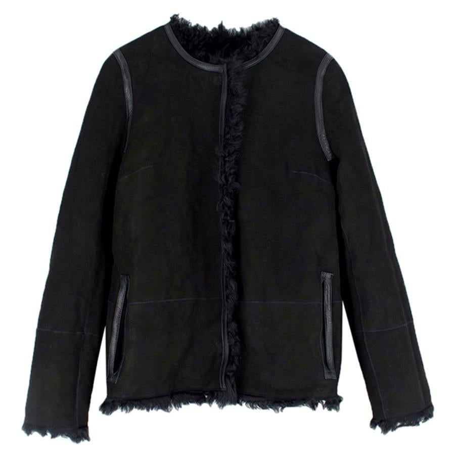 Yves Salomon Reversible Black Shearling & Lambskin Jacket SIZE FR 36 / US 4 For Sale