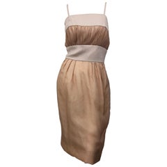 1950s Anita Modes Demi Couture Nude Blush Silk Vintage 50s Chiffon Dress