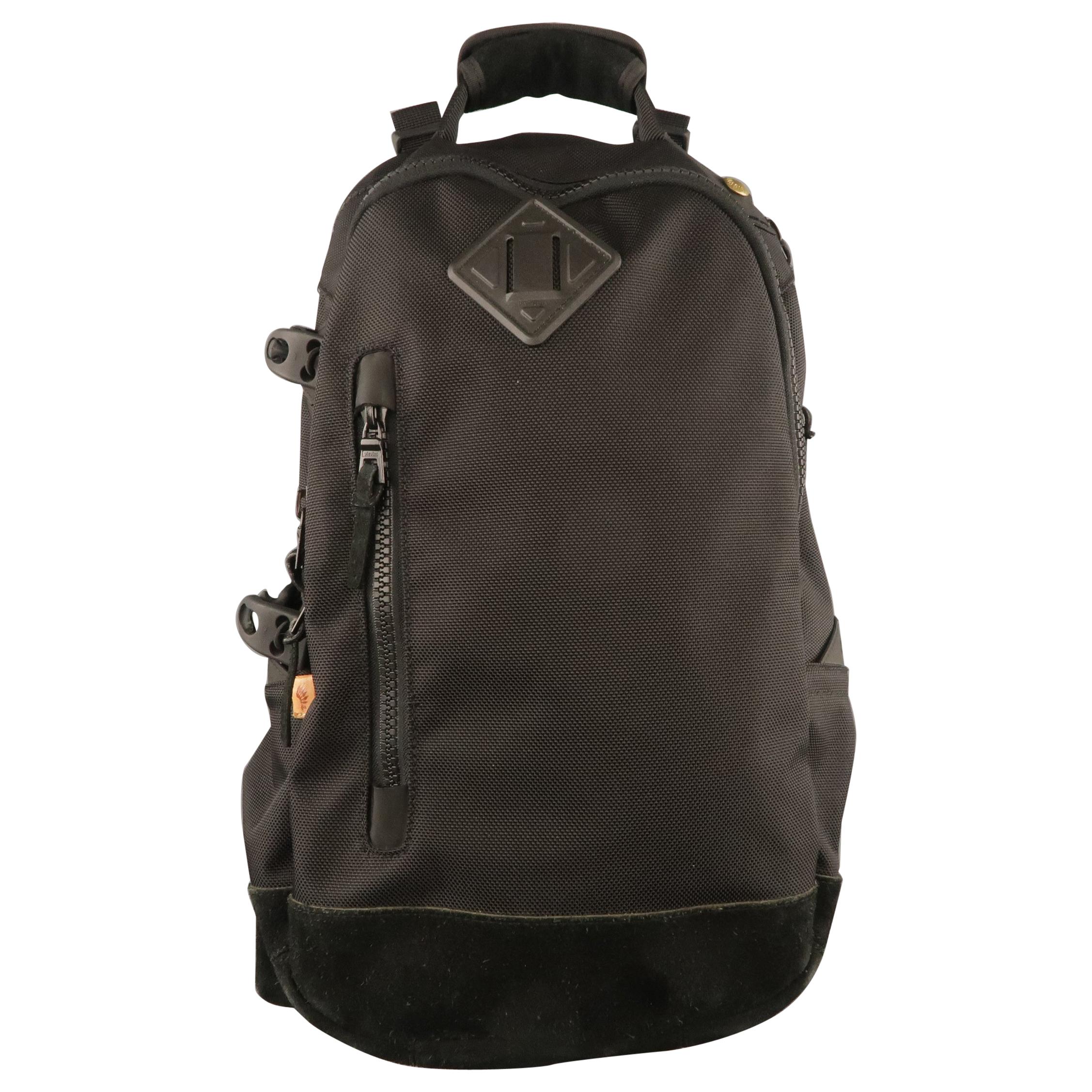 VISVIM Black Nylon & Suede Ballistic 20L Backpack Bag