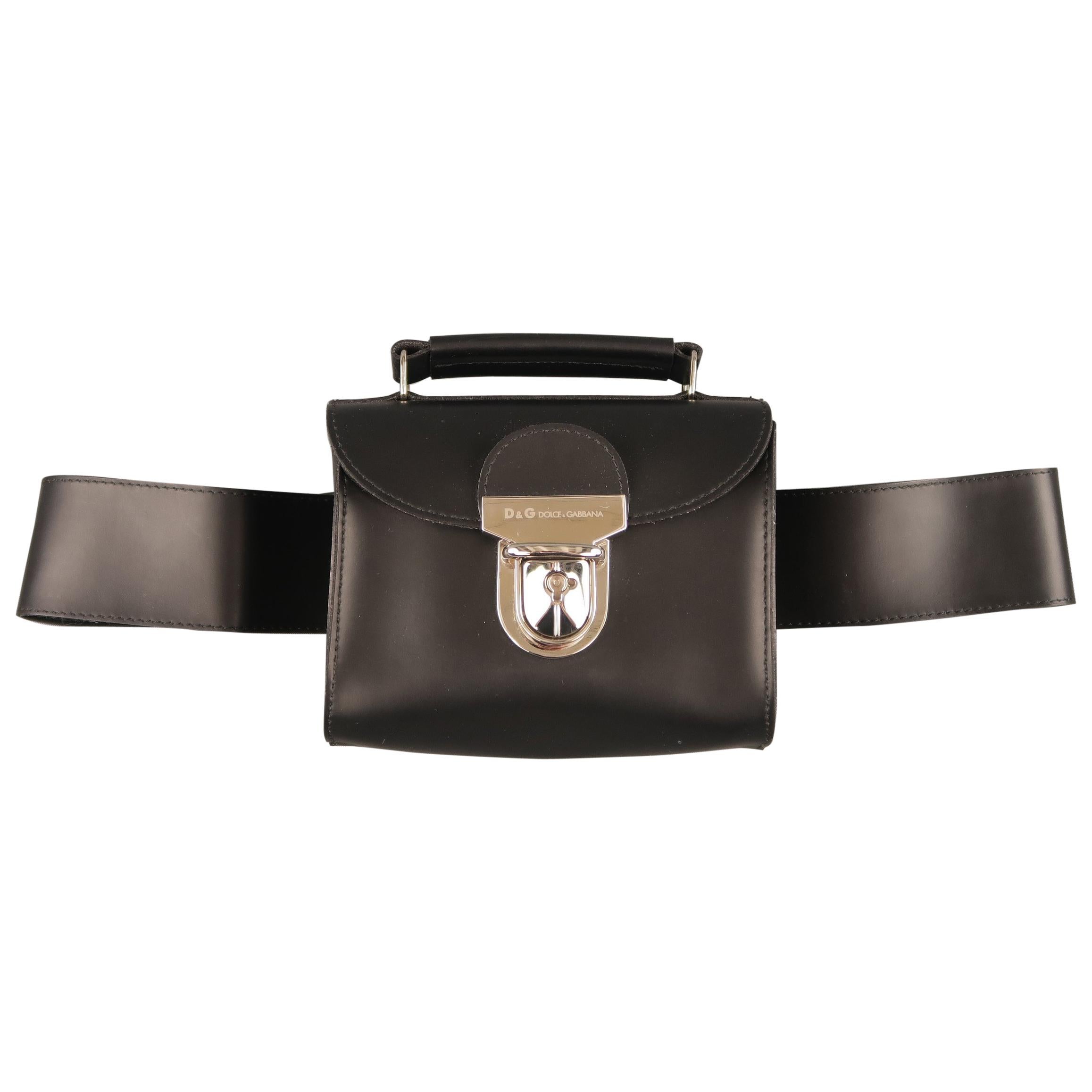  D&G by DOLCE & GABBANA Black S Rubber Mini Belt Bag