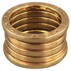 BVLGARI 7 18k Gold 4 Row Band B. Zero 1 Ring