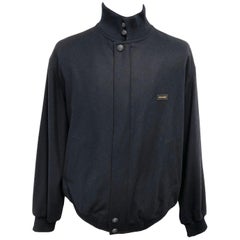 PAUL & SHARK Yachting Men's Full Zip Wool Navy Blue Bomber Jacket