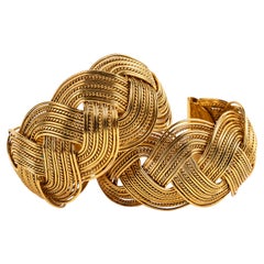 Pair of Braided Gold Plated Cuffs