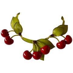Contemporary Cherry Statement Necklace by Cilea Paris