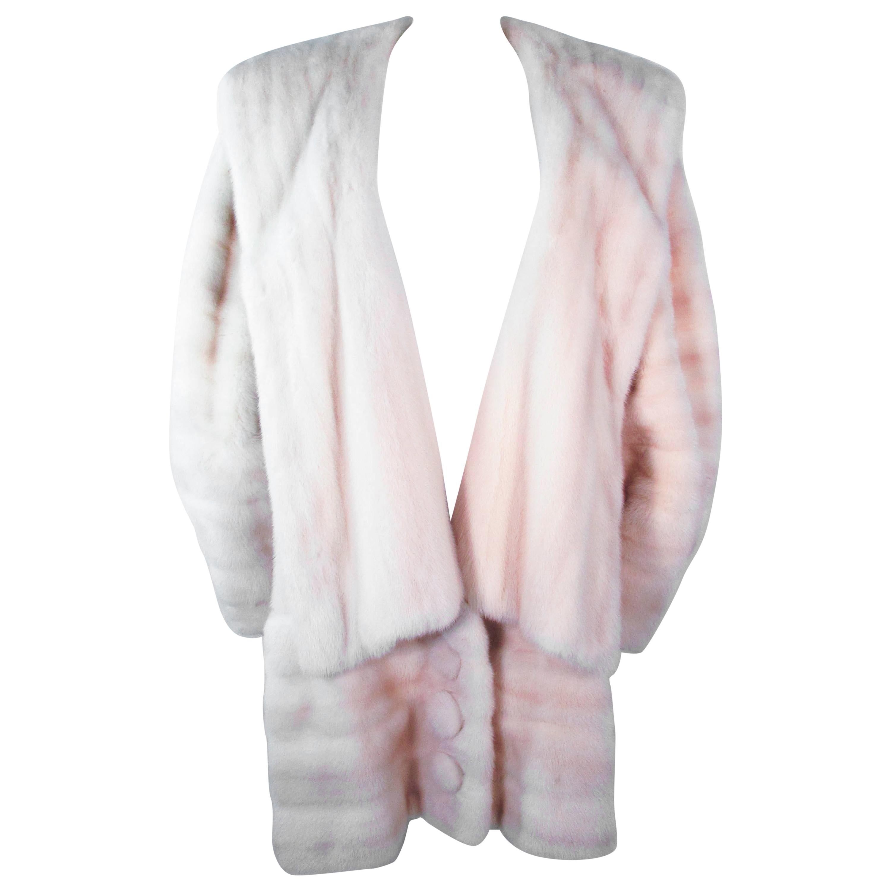 GALANOS Oversize White Mink Coat  For Sale