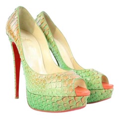 Christian Louboutin Multicolor Python Peep Toe 1cla32717 Pumps