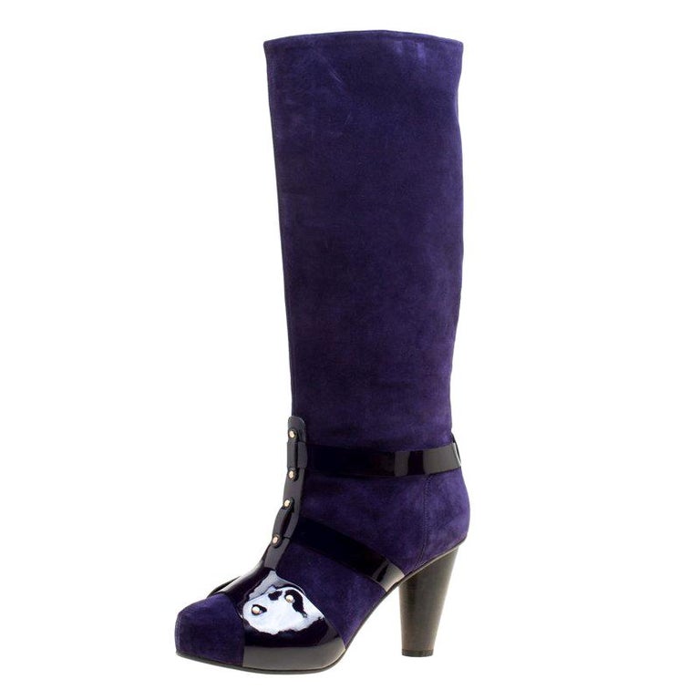 versace purple boots