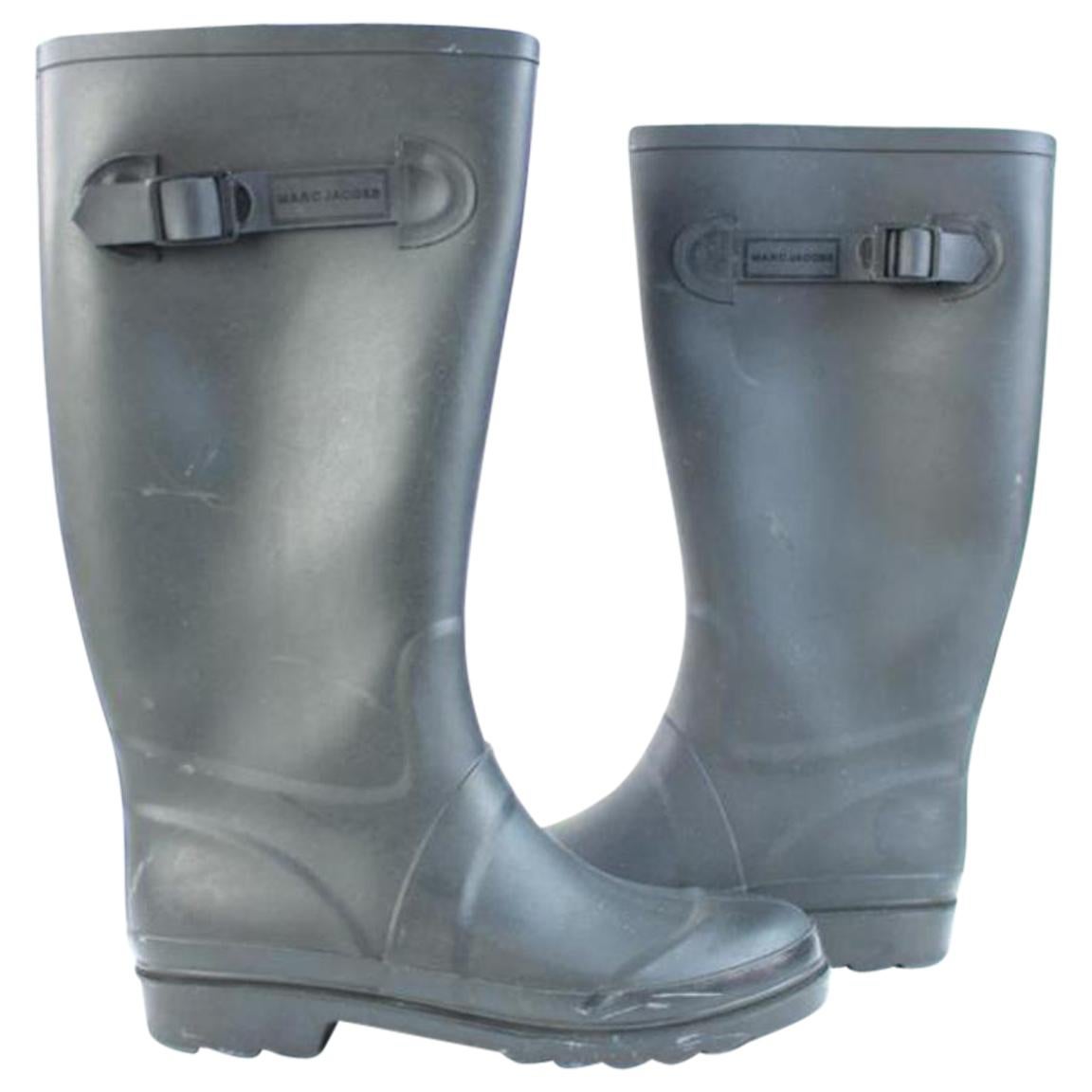 Marc Jacobs Black Rubber Rain 48misa32717 Boots/Booties For Sale