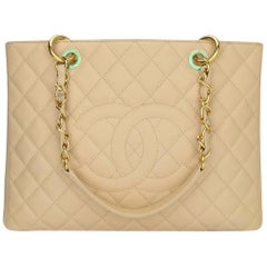 CHANEL Grand Shopping Tote (GST) Beige Clair Caviar with Gold Hardware 2013