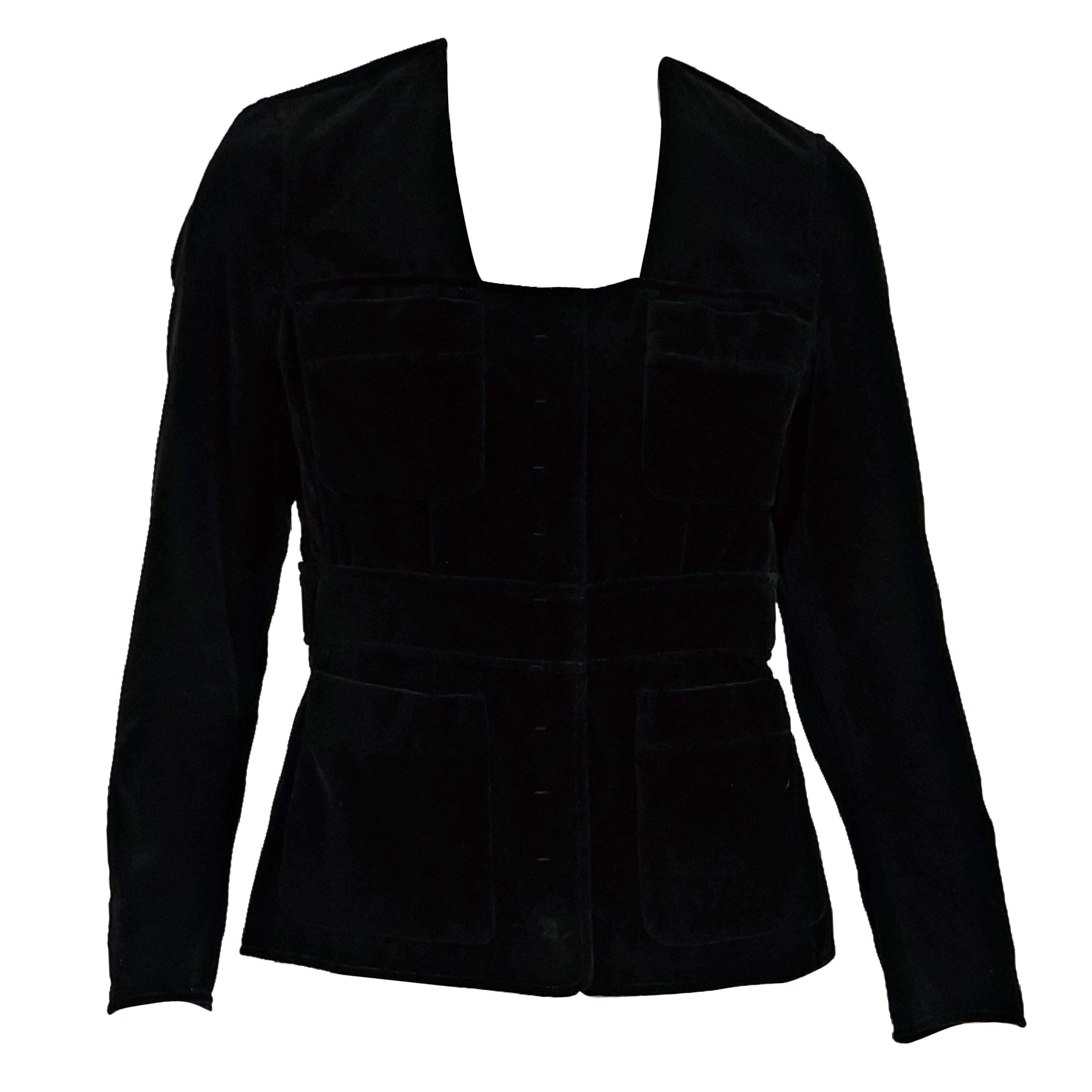 Black Vintage Yves Saint Laurent Rive Gauche Velvet Jacket
