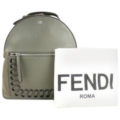 Vintage Fendi 56ffa2617 Grey Calfskin Leather Backpack
