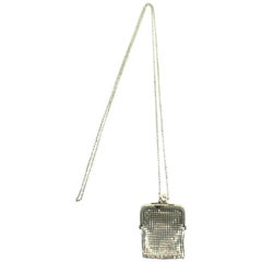 Vintage Chanel Silver Minaudière 99p Kisslock Mesh Chain Crossbody 212853 Necklace