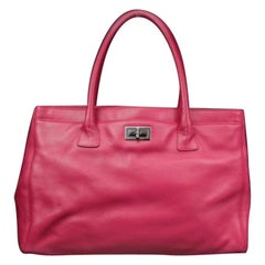 Chanel Cerf Caviar 209409 Hot Pink Leather Tote