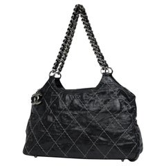 Vintage Chanel Hobo Jumbo Quilted Chain 211608 Black Shoulder Bag