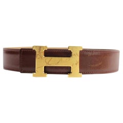 Hermès Brown Brushed Reversible H Logo Kit 42her919 Belt