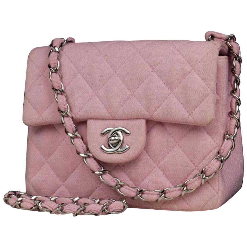 Chanel Classic Flap Quilted Canvas Mini Square Crossbody 215367 Shoulder Bag For Sale