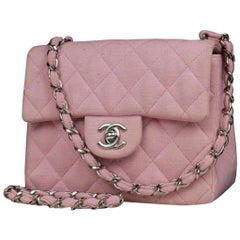 Chanel Classic Flap Quilted Canvas Mini Square Crossbody 215367 Shoulder Bag