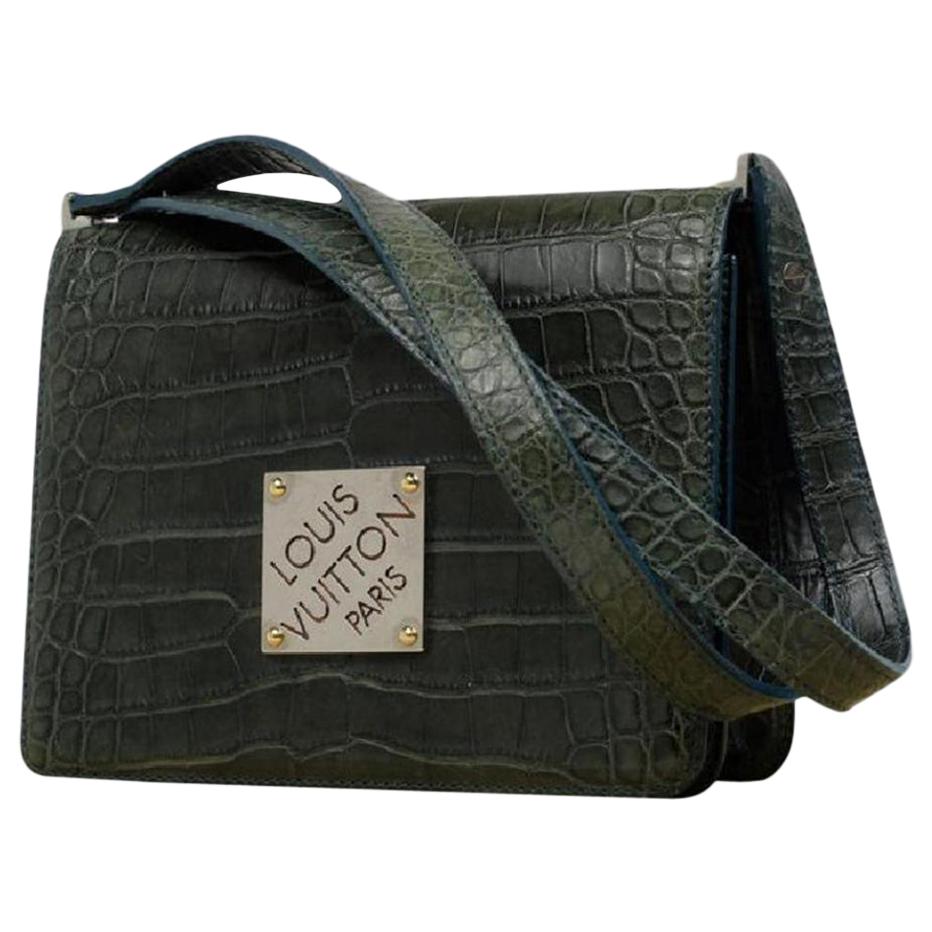 Louis Vuitton Musette Crocodile Cabaret Club Damier 215372 Black Shoulder Bag For Sale