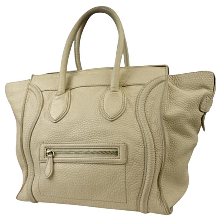 Céline Beige Luggage Pebbled Leather Mini Tote 216133 For Sale