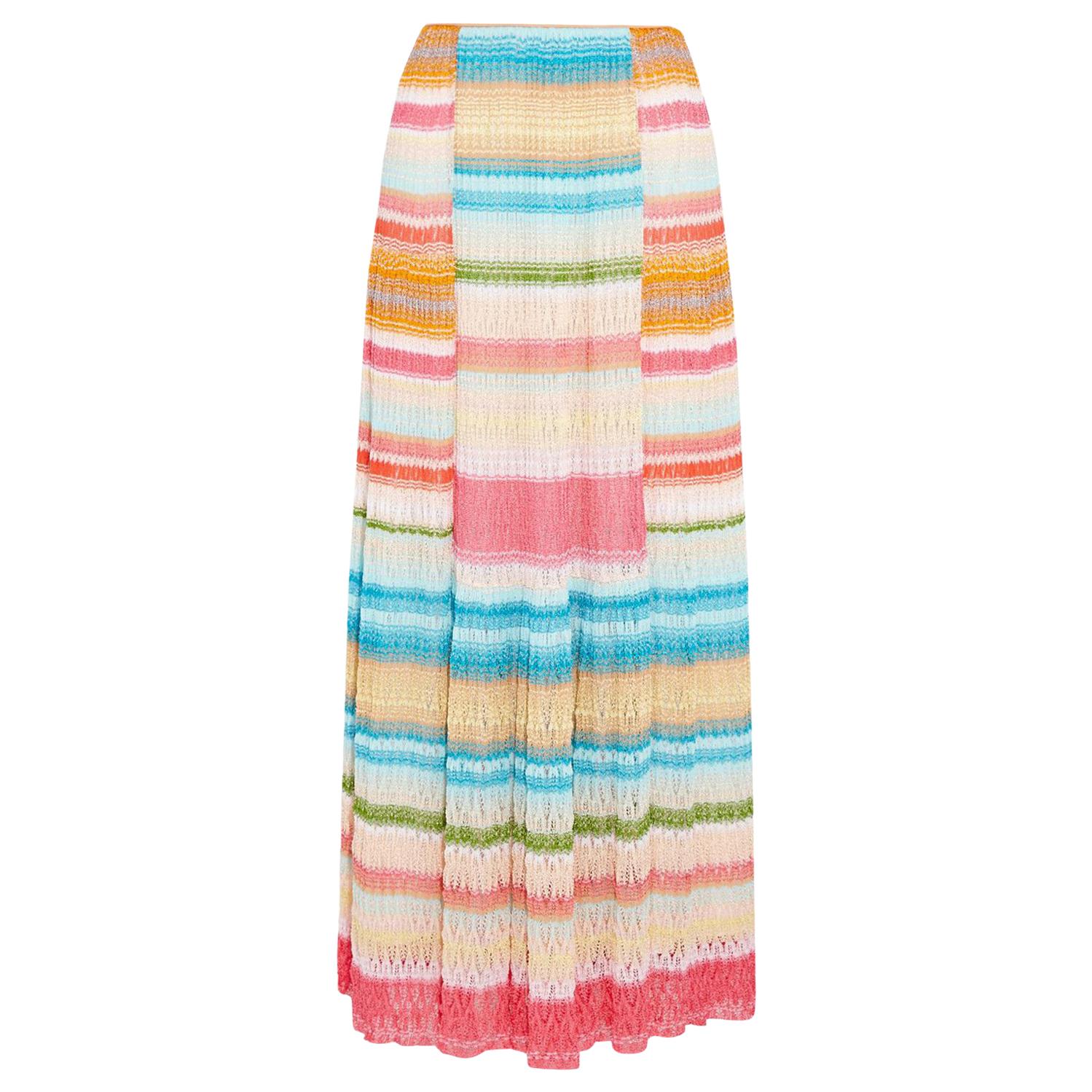 Missoni Striped Crochet-Knit Maxi Skirt 