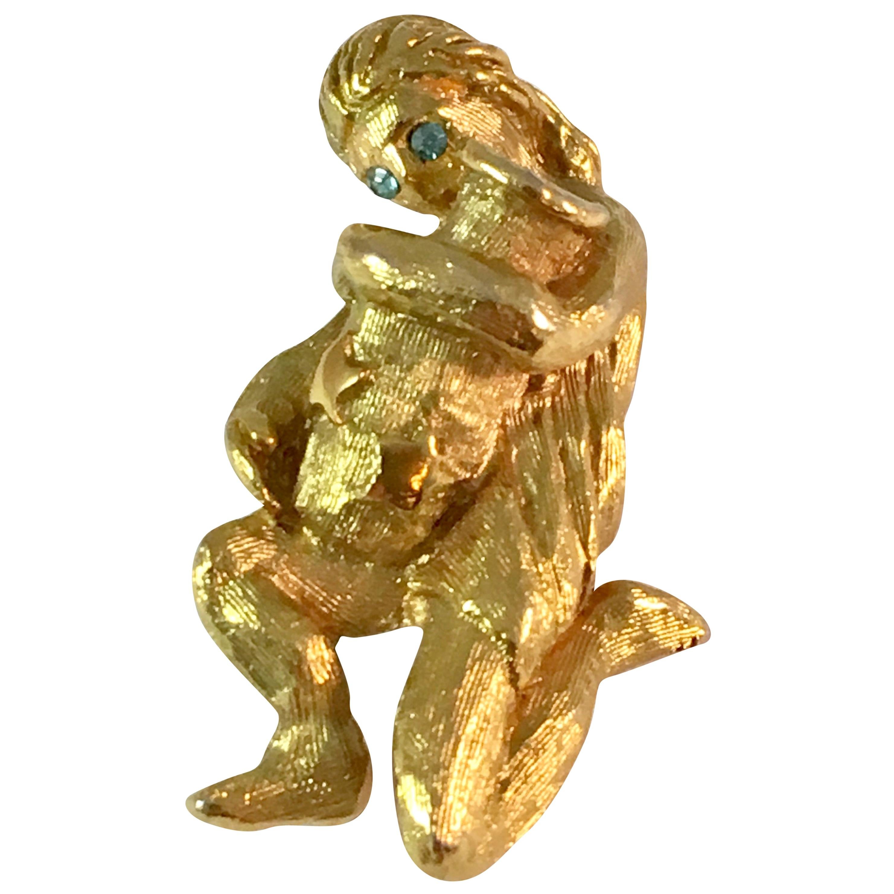 Kenneth Jay Lane Aquarius Zodiac Brooch 1960s For Sale