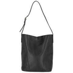 2000s Vince Black Leather Bucket Bag