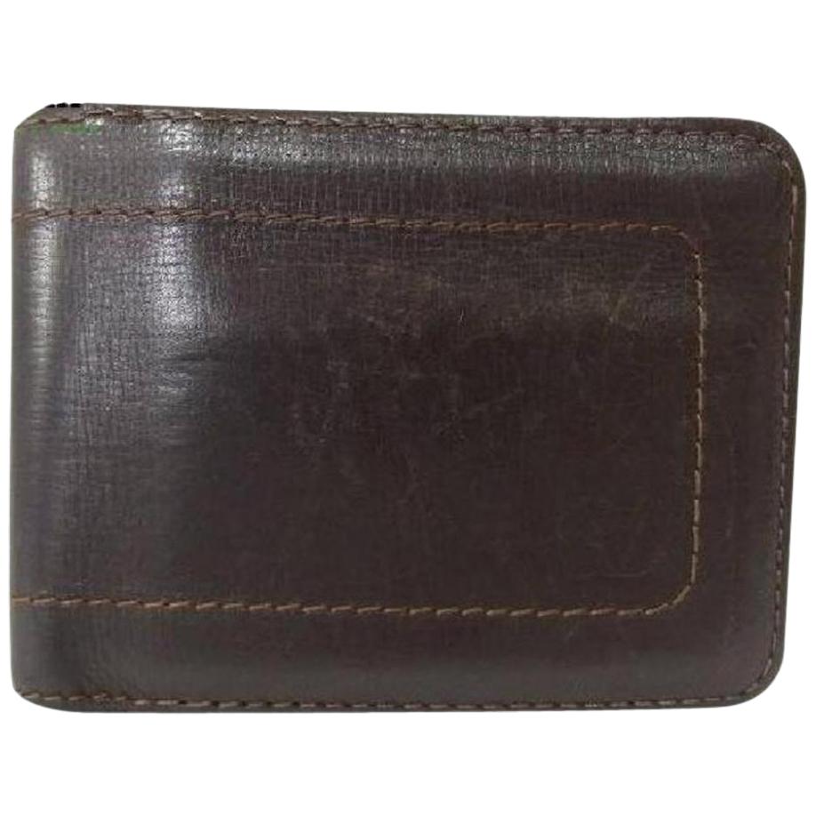 Louis Vuitton Brown Utah Leather Bifold 219434 Wallet For Sale