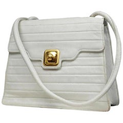 Chanel Camera Cc Rare Quilted Flap 216299 White Leather Shoulder Bag