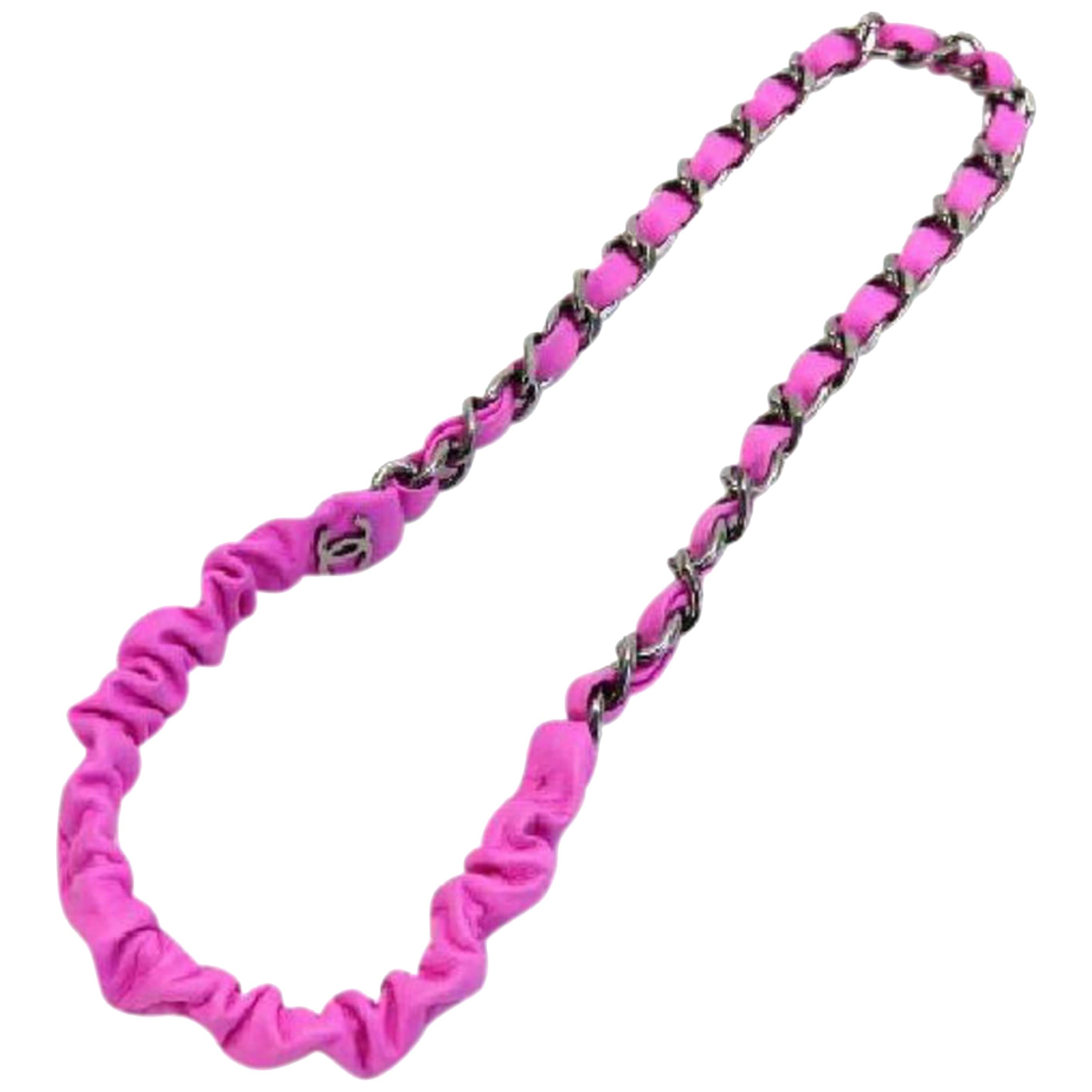Chanel Pink 09a Chain 216213 Necklace For Sale