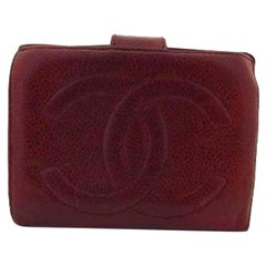 Chanel Red Caviar Burgundy Cc 216750 Wallet