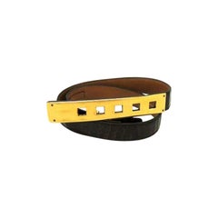 Hermès Black Crocodile Collier De Chien 219219 Belt