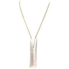 Modernist Reversible Matte Gold/Silver Necklace 