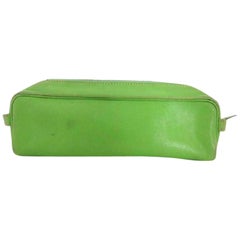 Hermès Long Case 216831 Green Leather Clutch