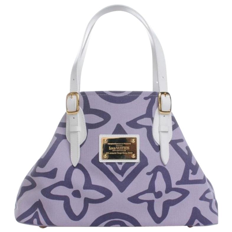 Louis Vuitton Cabas Tahitienne Pm 218989 Lilac (Purple) Leather Tote For Sale