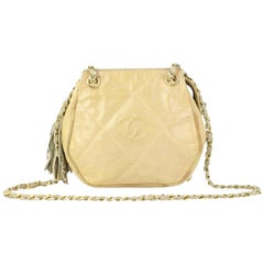 Chanel Boy Camera Quilted Lizard Chain 217004 Beige Leather Shoulder Bag