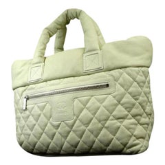 Chanel Cocoon Quilted Caviar 216668 White Leather Tote