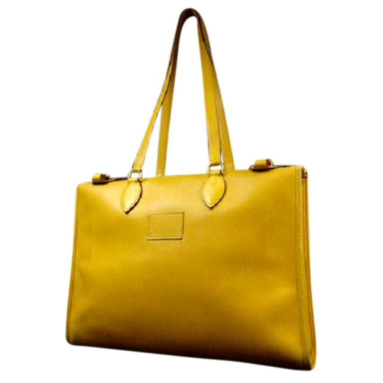 Hermès Cabas 40 217355 Yellow Courchevel Tote For Sale