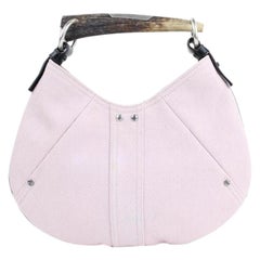 Saint Laurent Mombasa Limited Edition 21mt914 Light Pink Canvas Shoulder Bag