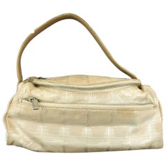 Chanel Quilted New Line Toiletry Case 219710 Beige Canvas Hobo Bag
