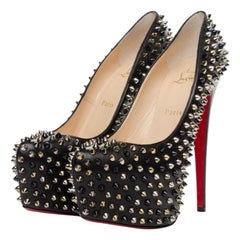 Vintage Christian Louboutin Black Multicolor Spike Daffodile 98clt4 Platforms