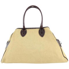 Fendi Large Du Jour 98ft2 Beige Canvas Weekend/Travel Bag