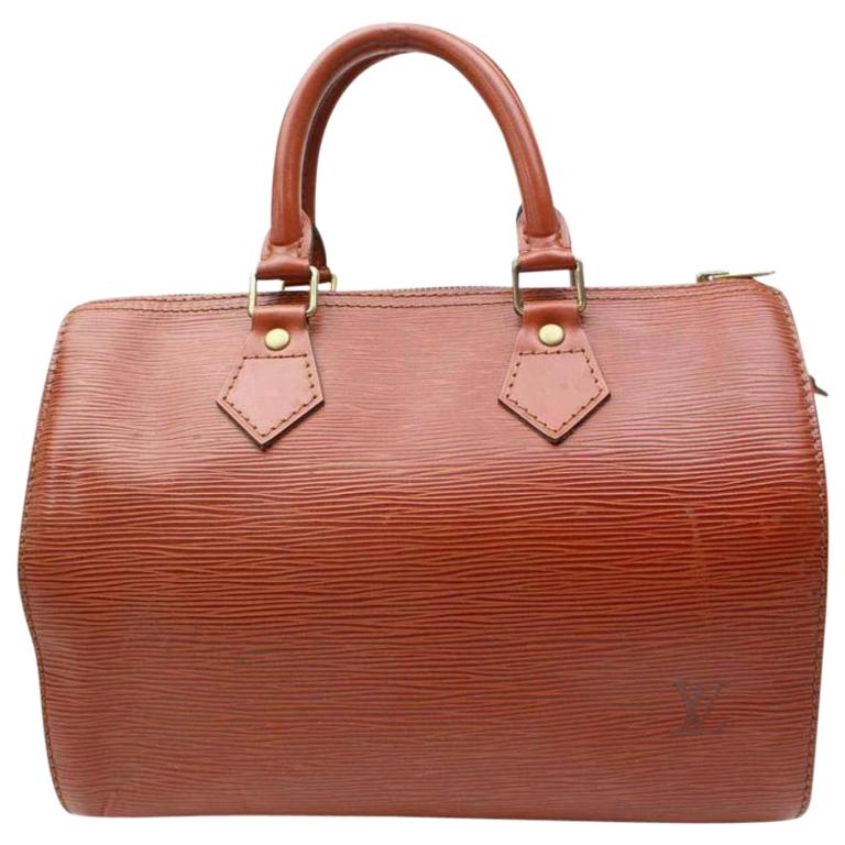 Louis Vuitton Speedy Brown Epi 25 12002 Kenya Leather Satchel For Sale