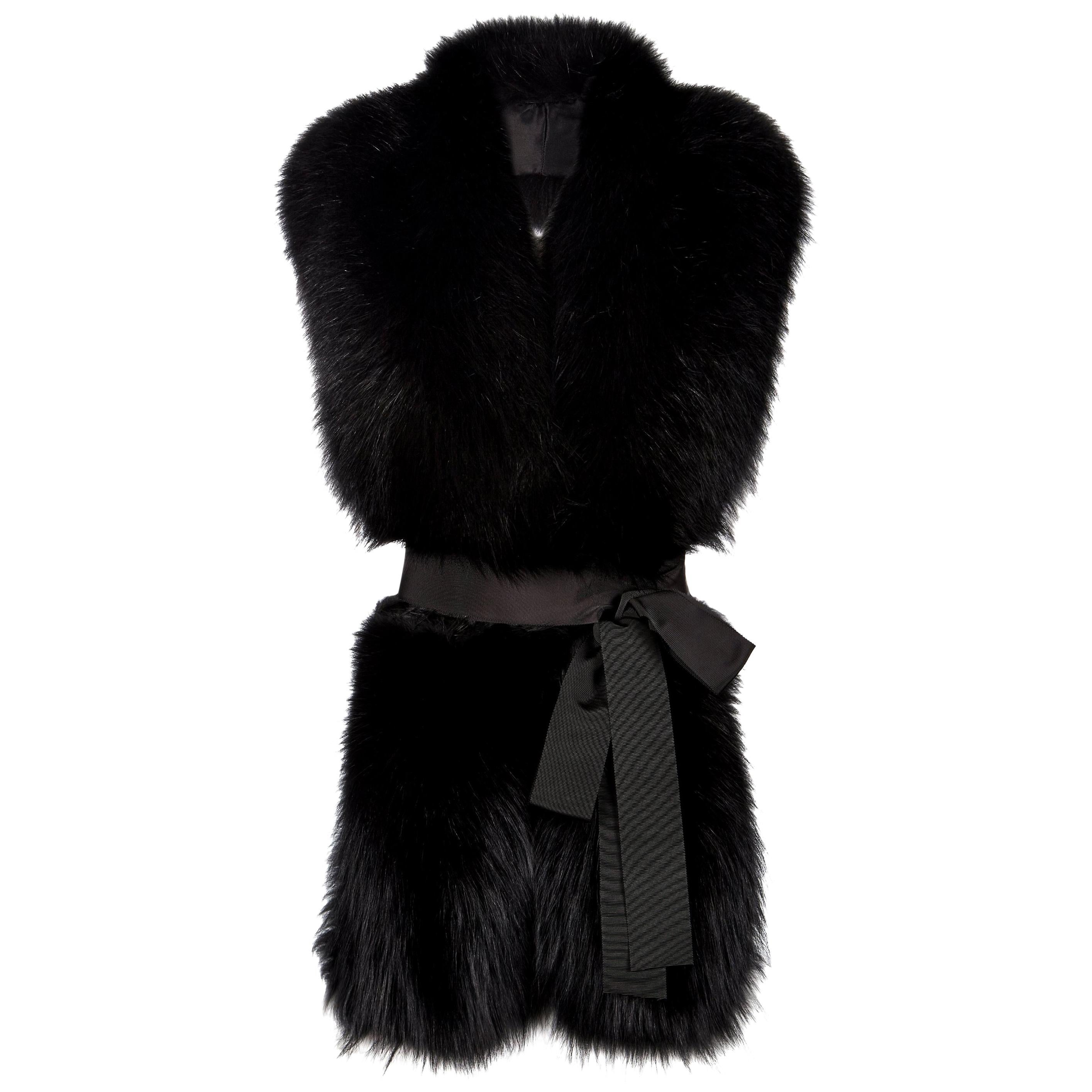 Verheyen London Legacy Black Fox Fur Stole worn 3 ways -  Brand New