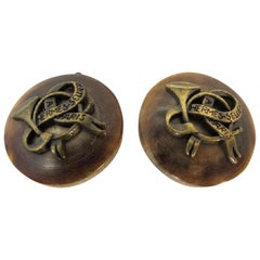 Hermès Brown Trumpet 219320 Earrings