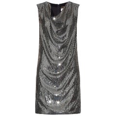 Saint Laurent Cowl-Neck Sequin-Embellished Mini Dress